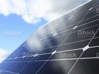 Sky reflection on solar panel